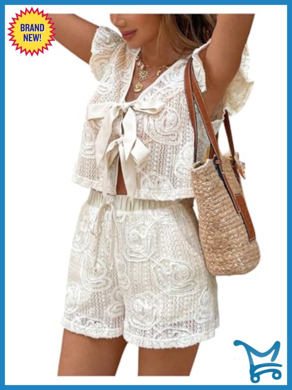 Women's Ruffle Crop Top and Shorts Summer Set